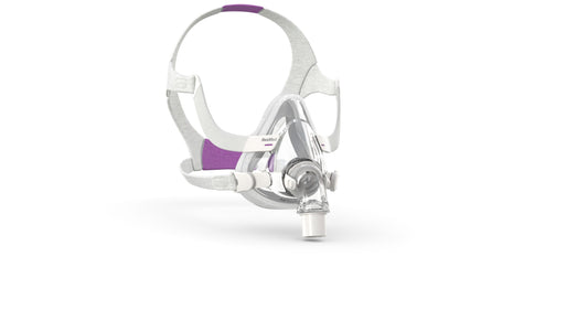 An AirTouch F20 full face CPAP mask for Her,  designed for women. Showing the mask without the headgear.