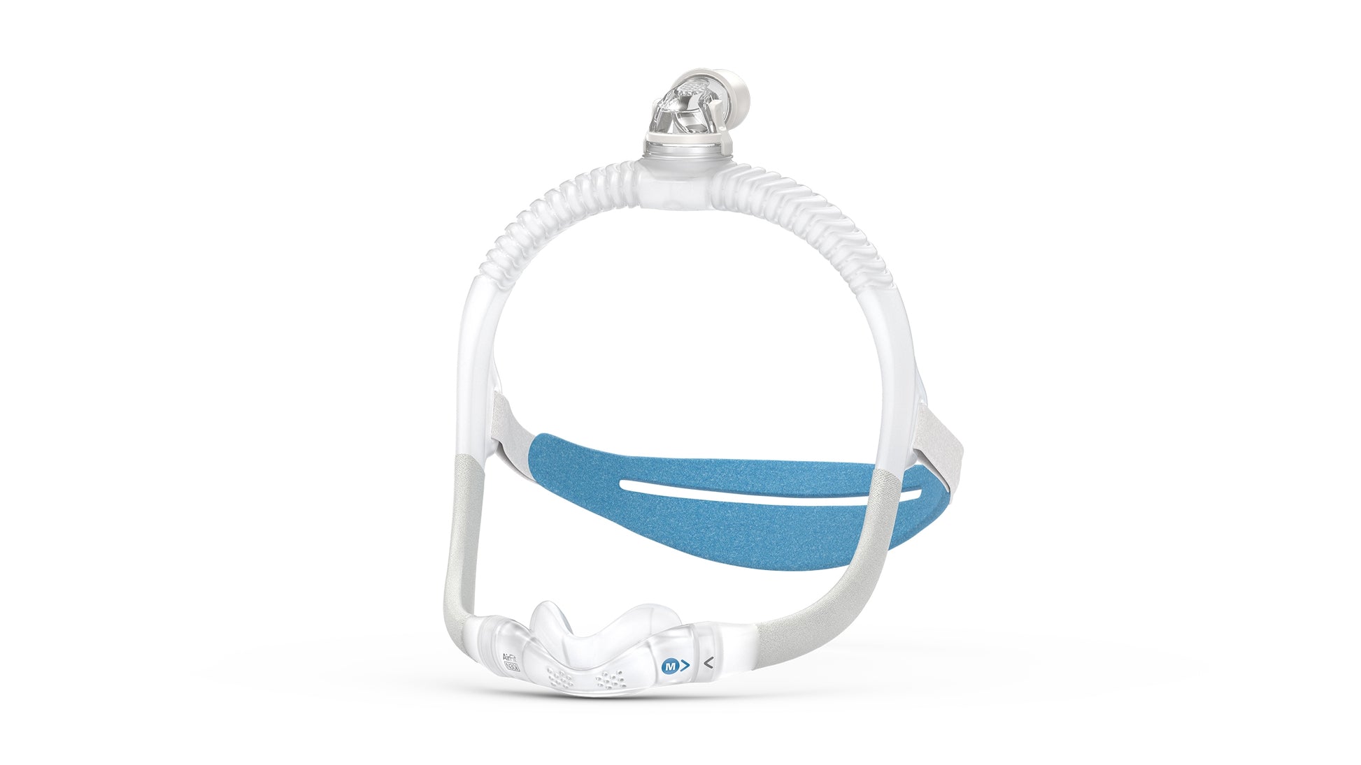 An AirFit N30i Nasal CPAP Mask with a flexible cushion, hollow frame, and a swivel hose connection.
