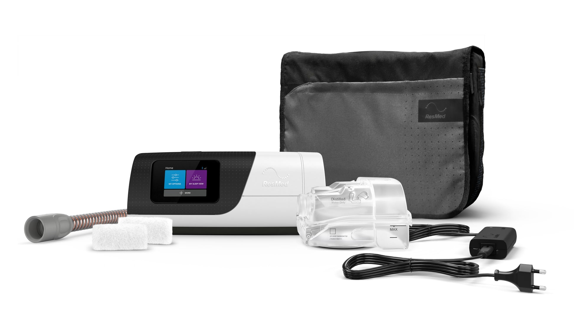 AirSense 11 AutoSet CPAP Machine with its accessories