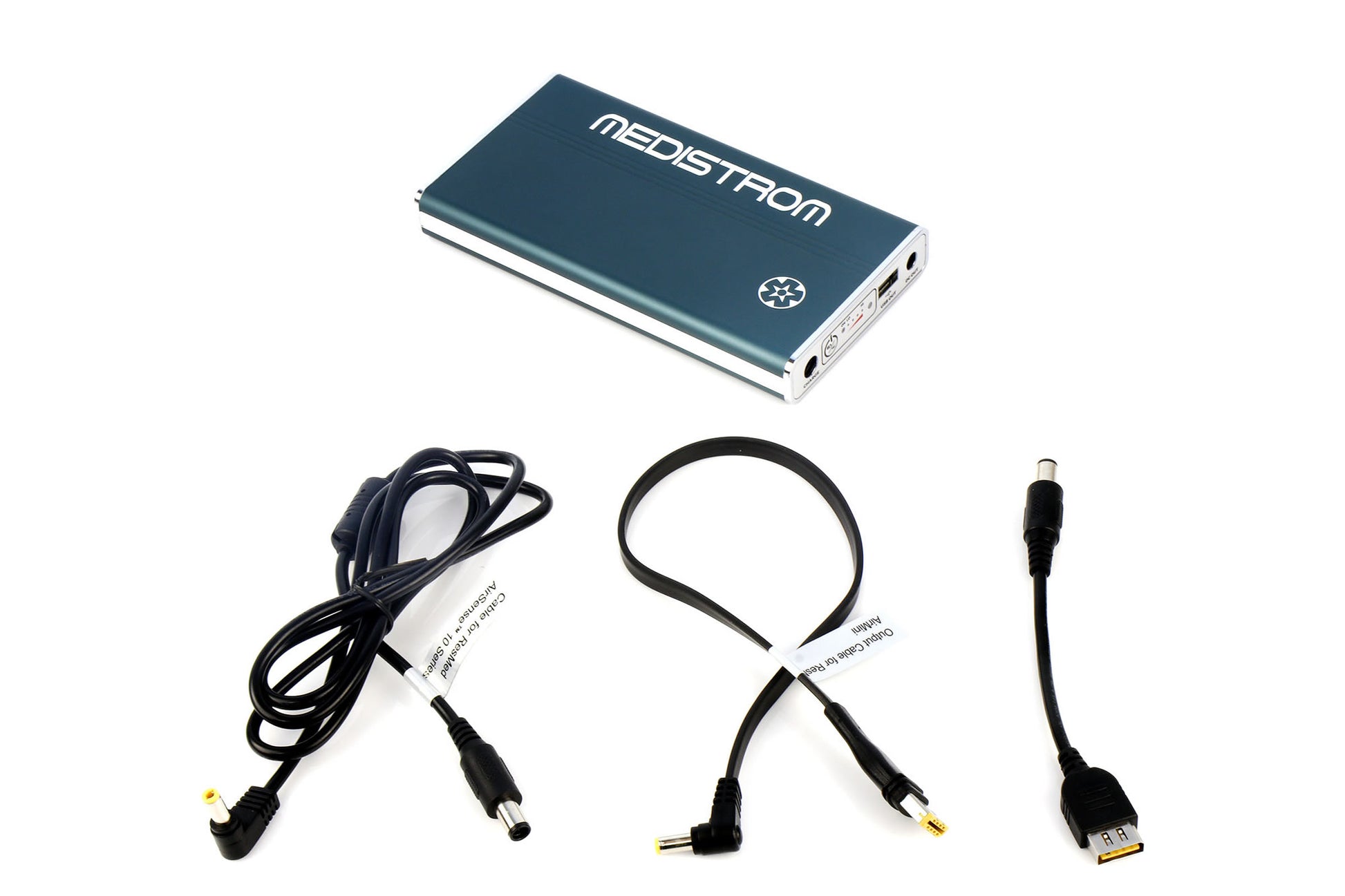The Medistrom Pilot-24 Lite Travel Battery and its accessories or cables