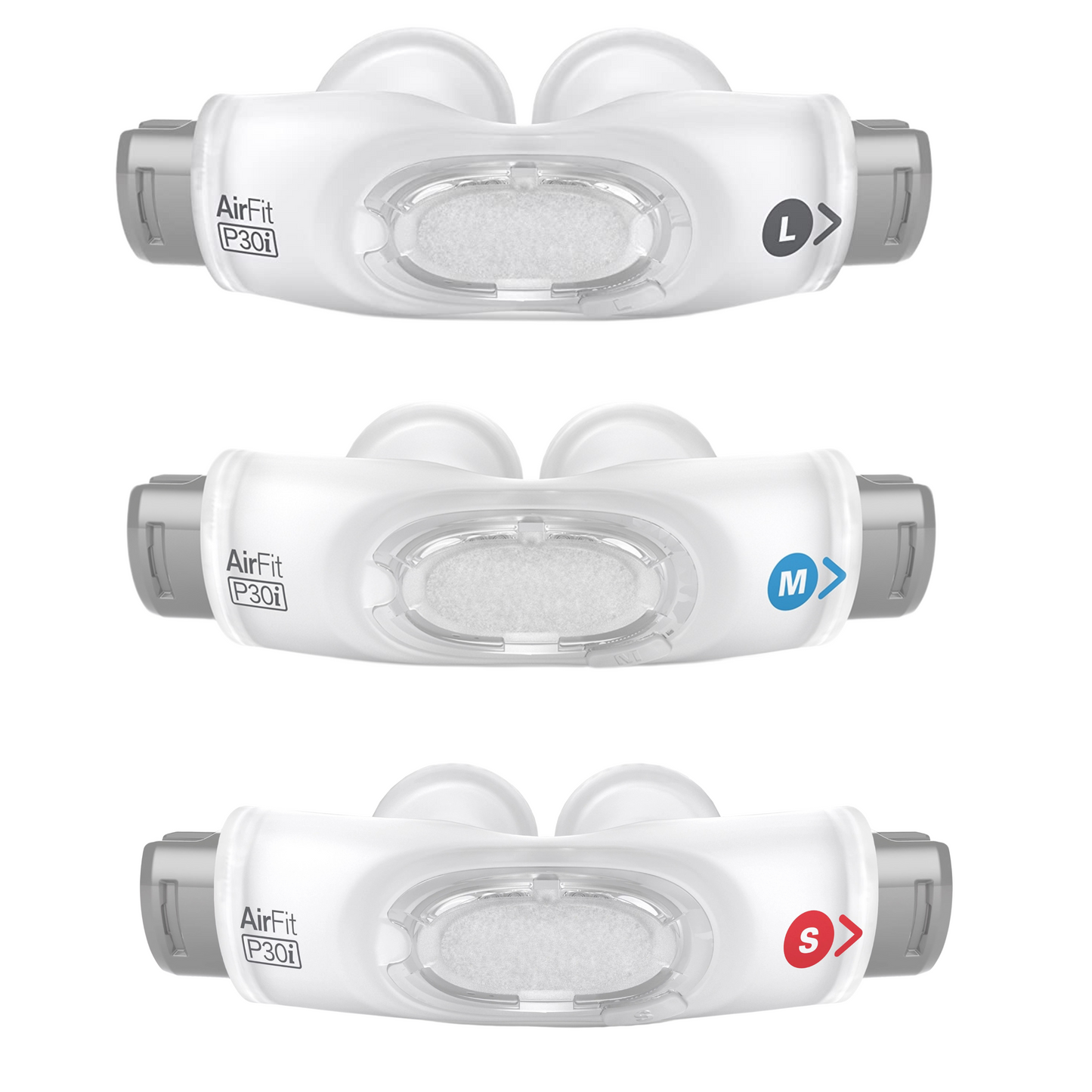 The AirFit P30i Nasal Pillow CPAP Mask Pillows in 3 different sizes