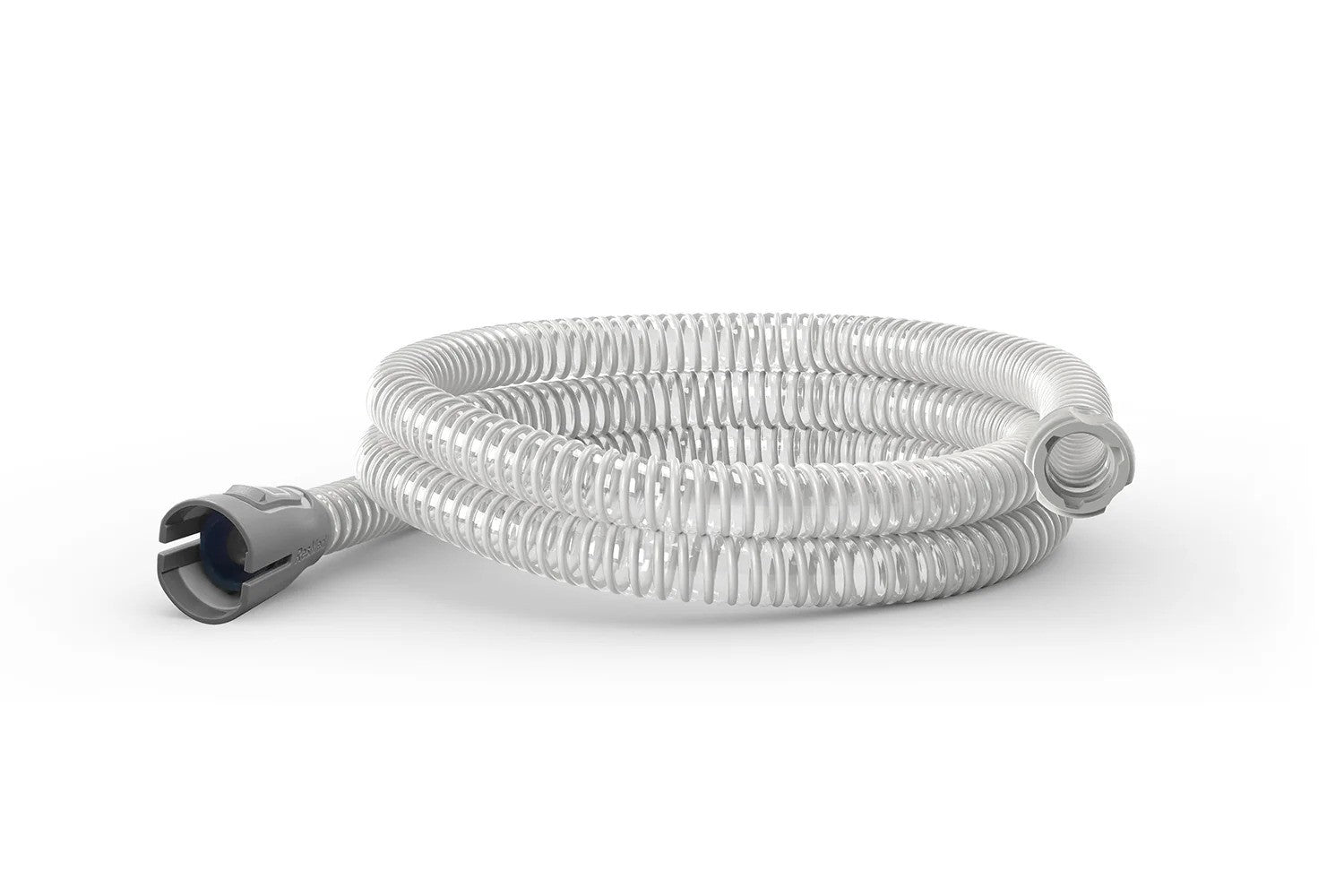 The AirMini Tubing for ResMed AirMini Travel CPAP Machine, a coiled, clear plastic tubing designed for CPAP therapy with integrated climate control settings.