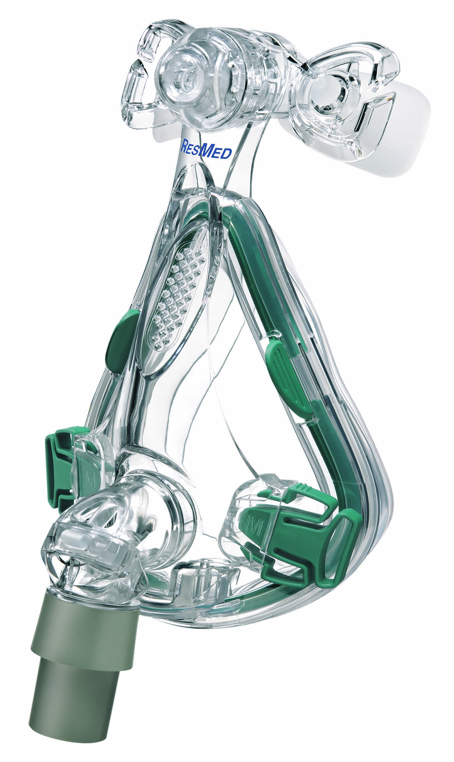 The ResMed Mirage Quattro Full Face CPAP Mask in green