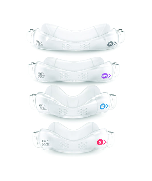 The ResMed AirFit N30i Nasal Mask Cushion in different sizes