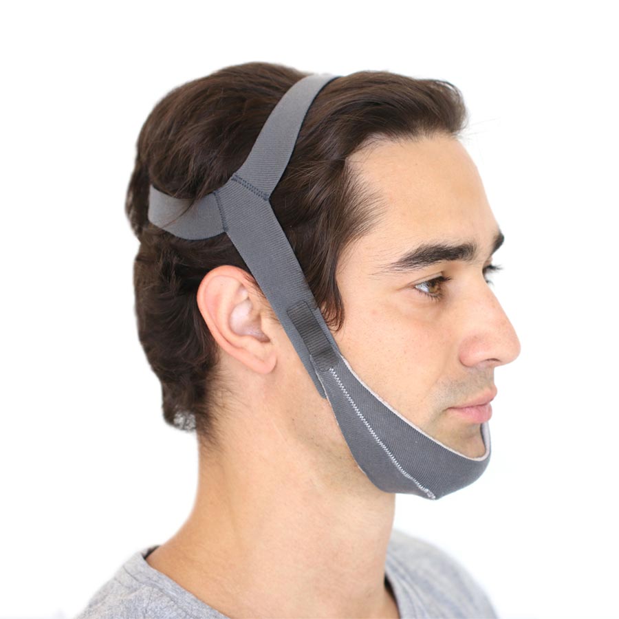 A man wearing the Best in Rest Chin Strap on a side view angle