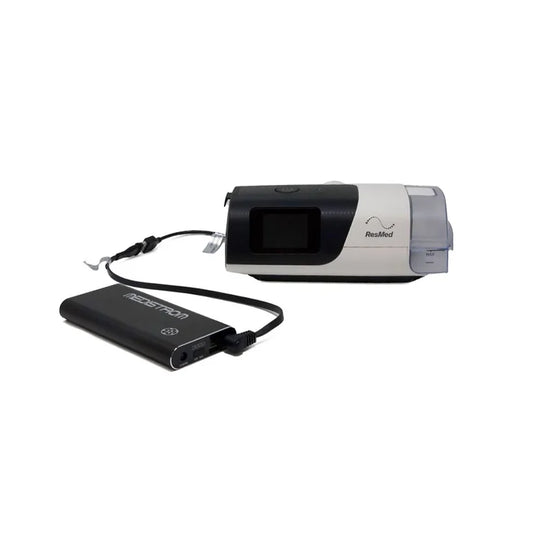 Medistrom Pilot-Flex Battery Cable Kits connected to AirSense CPAP Machine