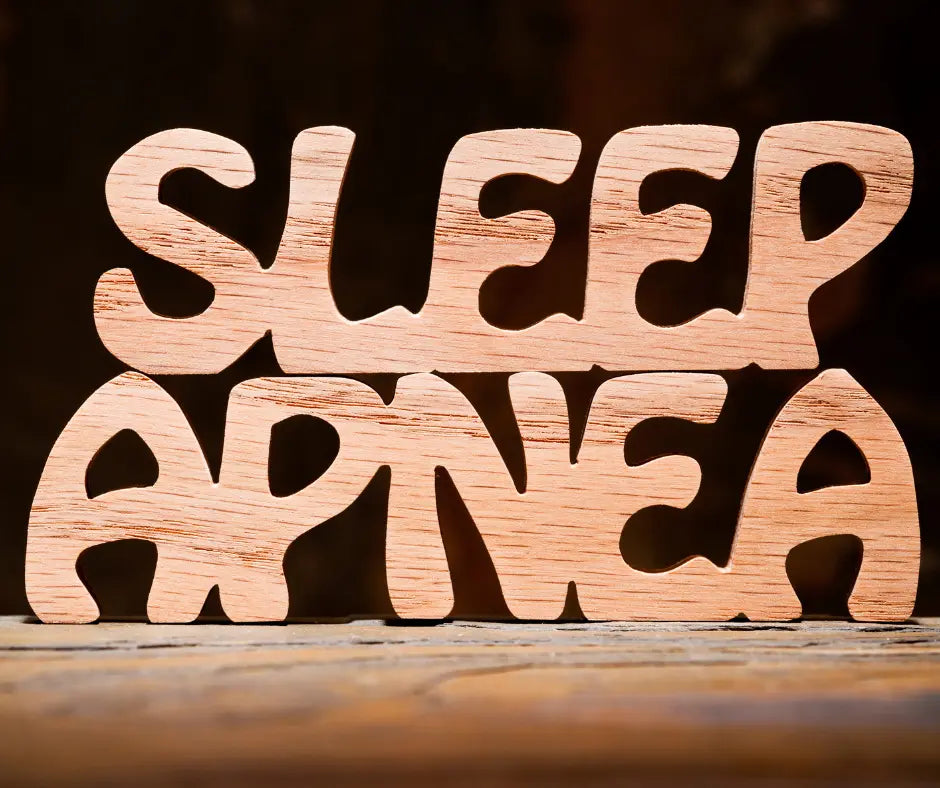 Wooden letters spelling out "SLEEP APNEA"