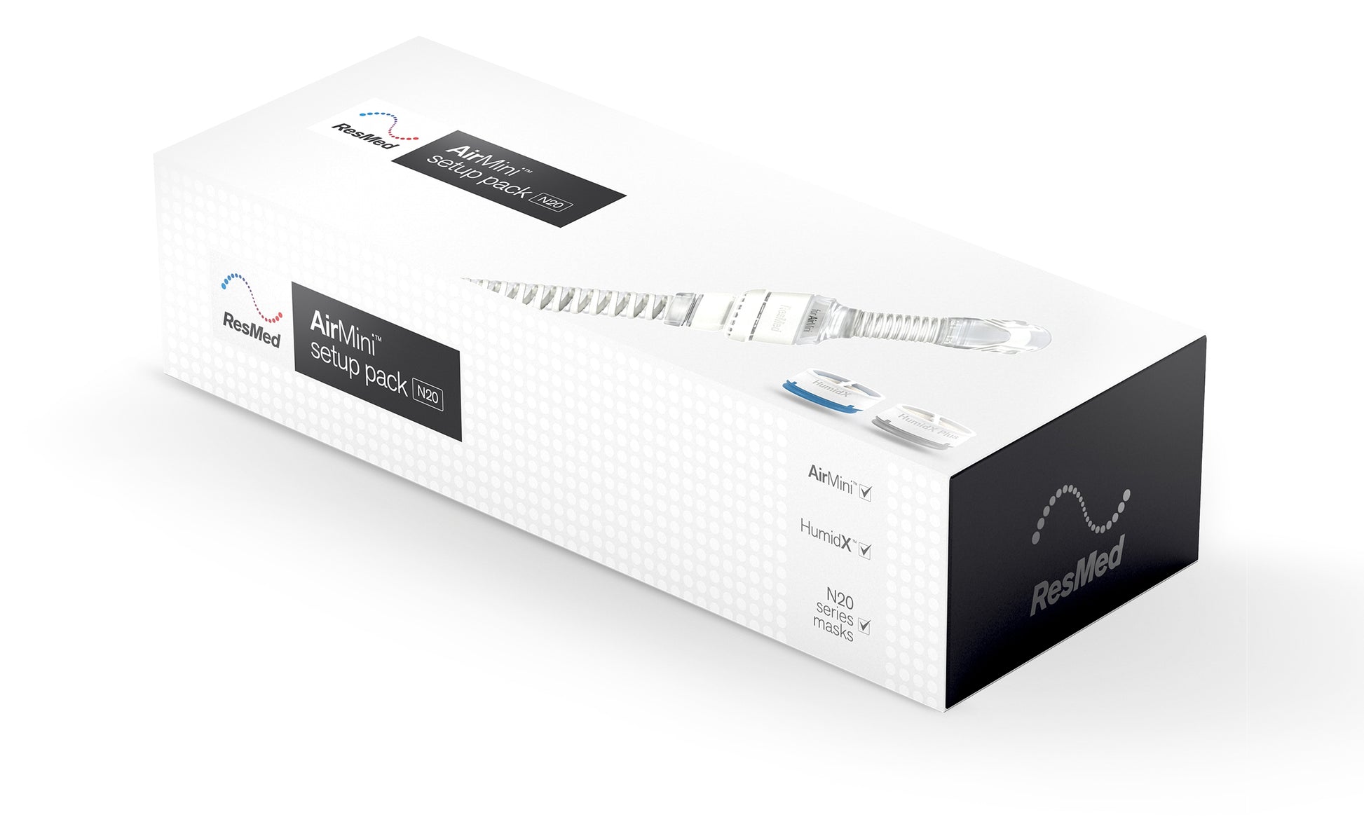 The AirMini N20 Nasal Mask Set Up for ResMed Airmini Package