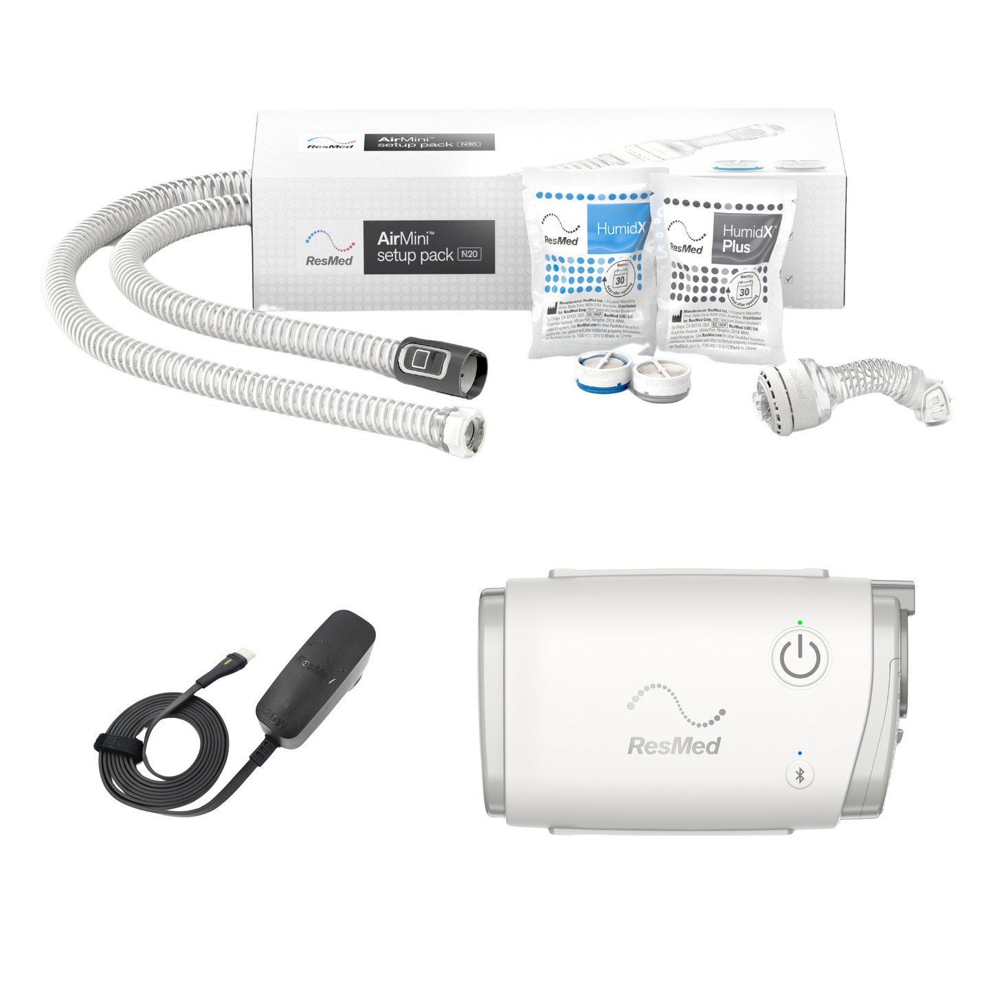 Airmini Autoset Travel CPAP Machine + AirMini N20 Nasal Mask Set-up Pack