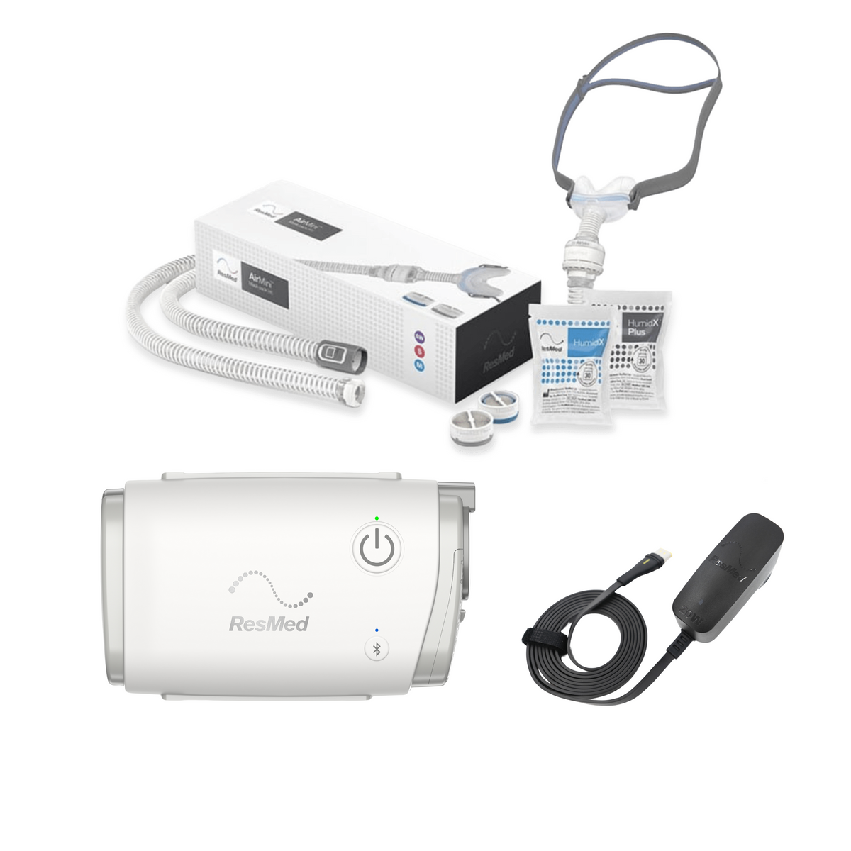 ResMed AirMini AutoSet Travel CPAP Machine + N30 Mask Set Up Pack ...